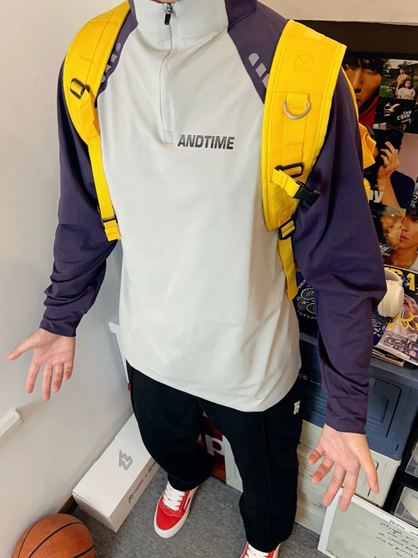 

Ander Jurnal Men's Long Sve Hoodie Qui Dry Fitn Running Training Wear f Zip Outdoor Sports Polyester Fiber T-irt