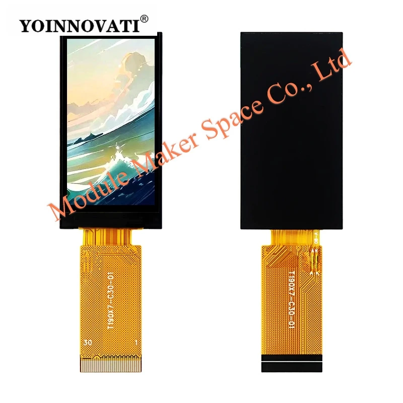 1.9 Inch TFT LCD Display Module ST7789, 170*320 Long Strip Screen, 30-Pin Connector with Plastic Frame, SPI/Parallel Interface