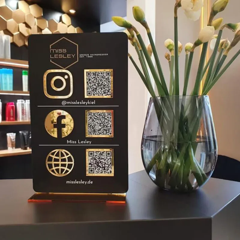 

Custom Multi Qr Code Sign Business Acrylic Social Media Sign Scan To Pay Sign Ins Facebook Website Wifi Payment Qr Code Sign