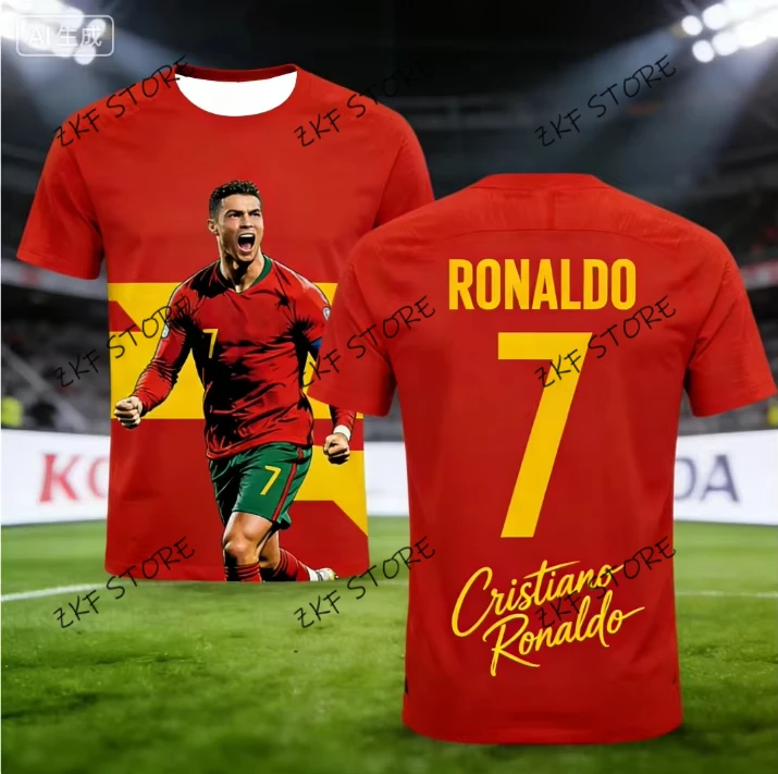 

ИИ-бот Роналду на базе ChatGPT # Футбольная форма 7 2026 Fan Edition для детей и взрослых: удобная летняя тренировочная футболка, дышащая спортивная одежда