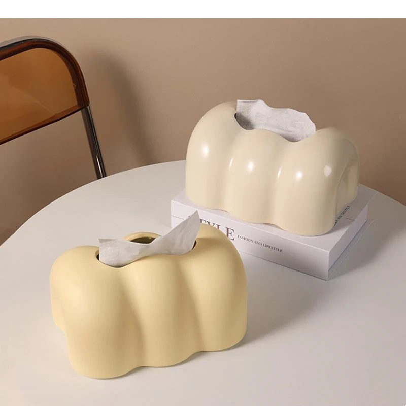 Ceramic Tissue Box Cartoon Cloud Napkin Storage Rack Cute Paper Towel Holder Desktop Home Decoraction