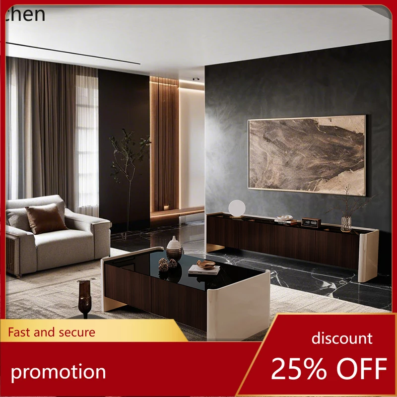 

HXL Роскошный шкаф для телевизора из цельного дерева для гостиной, комбинация чайного столика, высококачественный шкаф для хранения в минималистском стиле