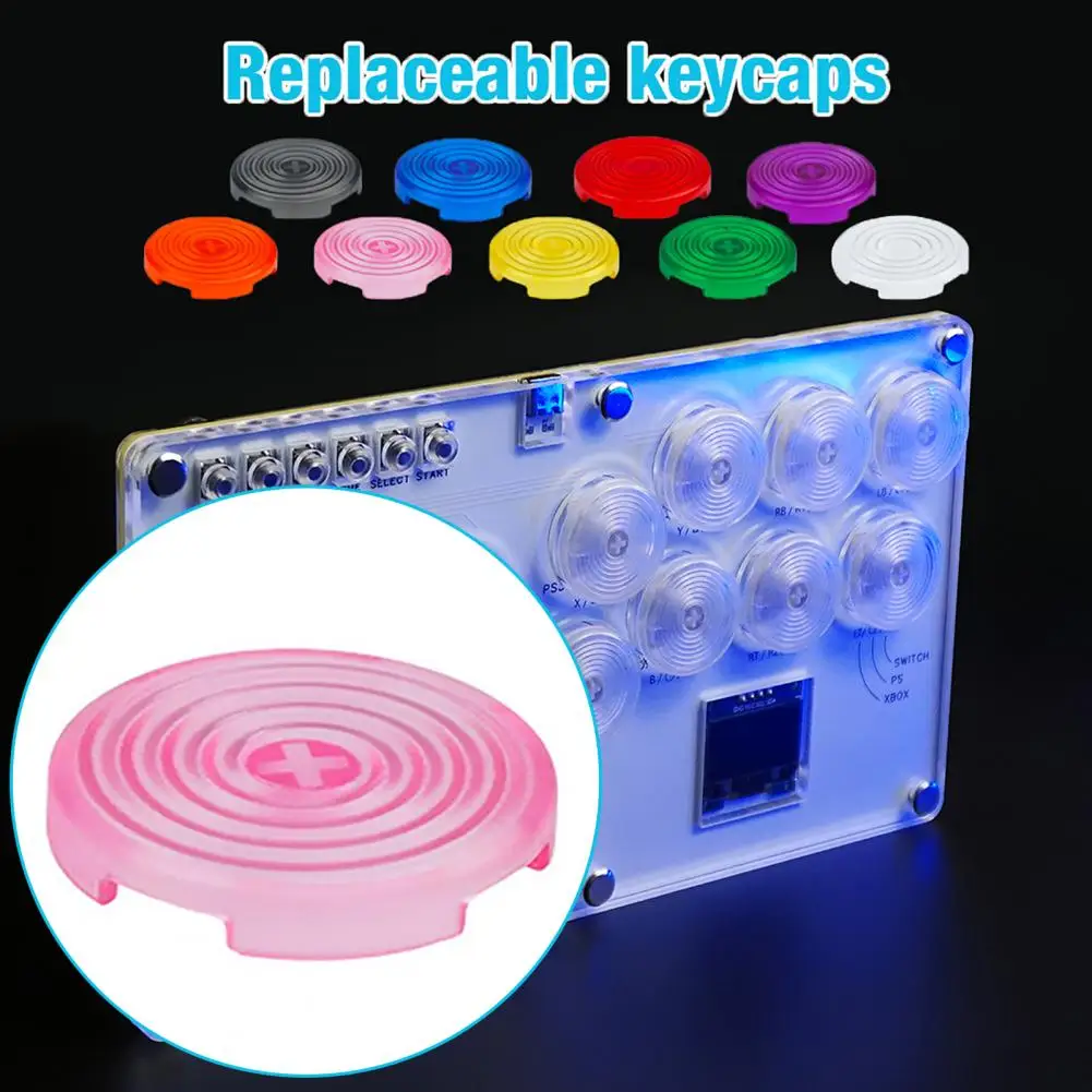 透明ボタンカバー付きメカニカルシャフトキーキャップ、耐久性のあるアーケードシャフトキャップ、25.3mmプレミアム