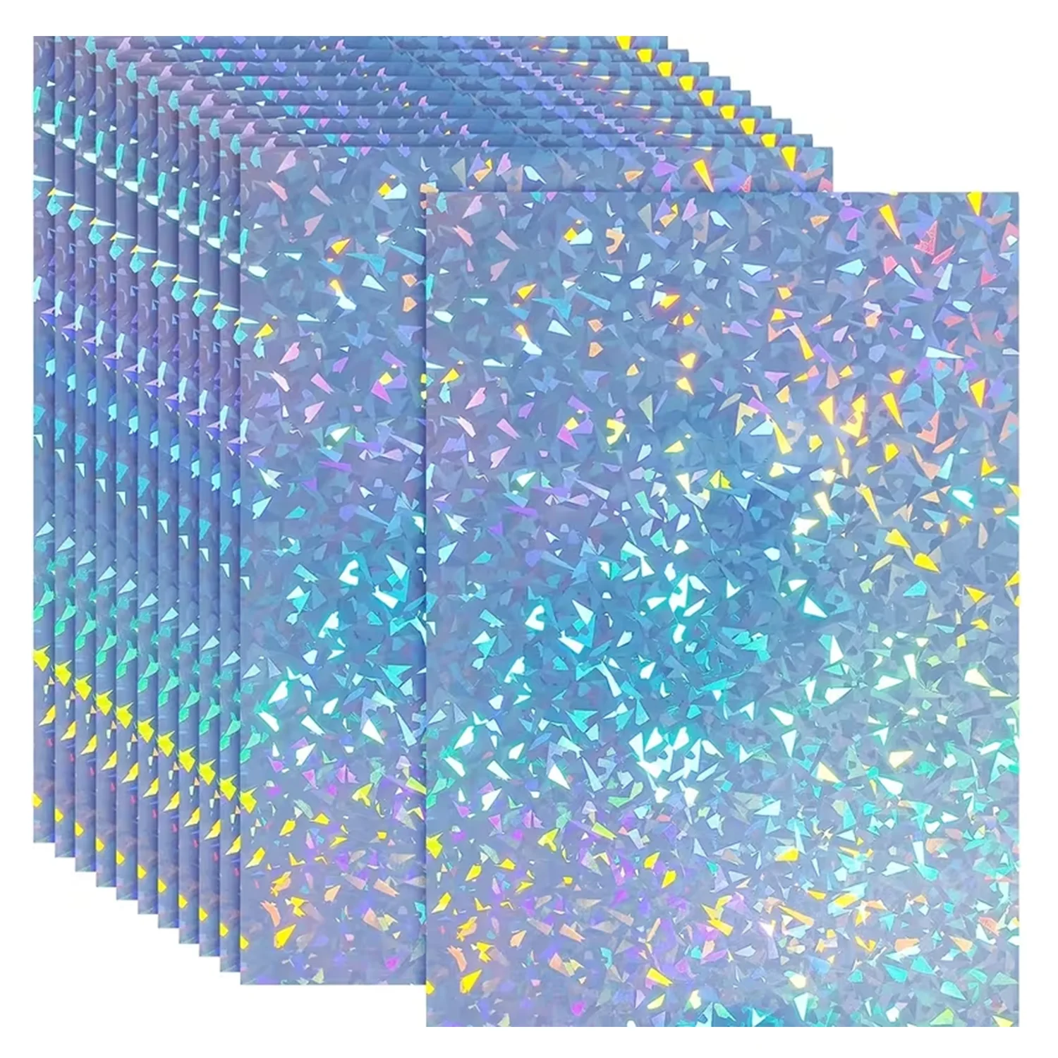 10/20 Hojas de Papel Adhesivo de Vinilo Holográfico con Diamantes A4, Imprimible, Resistente al Agua y Autoadhesivo para Impresora de Inyección de Tinta
