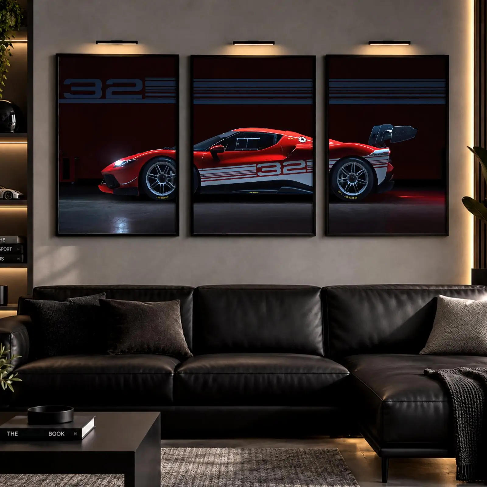 3pc 2-296 Challenge Racer Painting Calligraphy Canvas Poster Set Wall Art Prints for Bedroom Living Room Home Decor Gift