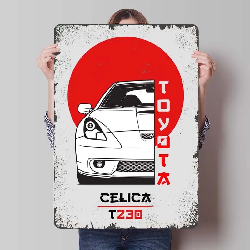 Toyota Celica Metal Sign Cars Poster Wall Decor Living Room Decoration Man Retro Tinplate Signs for Garage Wall Art Decoration