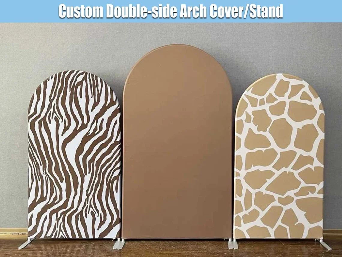 Leopard Pattern Arch Backdrop Cover Custom Jungle Safari Birthday Baby Shower Wedding Arch Chiara Wall Panels Metal Frame Stand