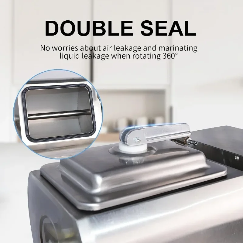 Vacuum Tumbler Marinator 18L Meat Tumbler Machine Three-Speed Bidirectional Rotation Rapid