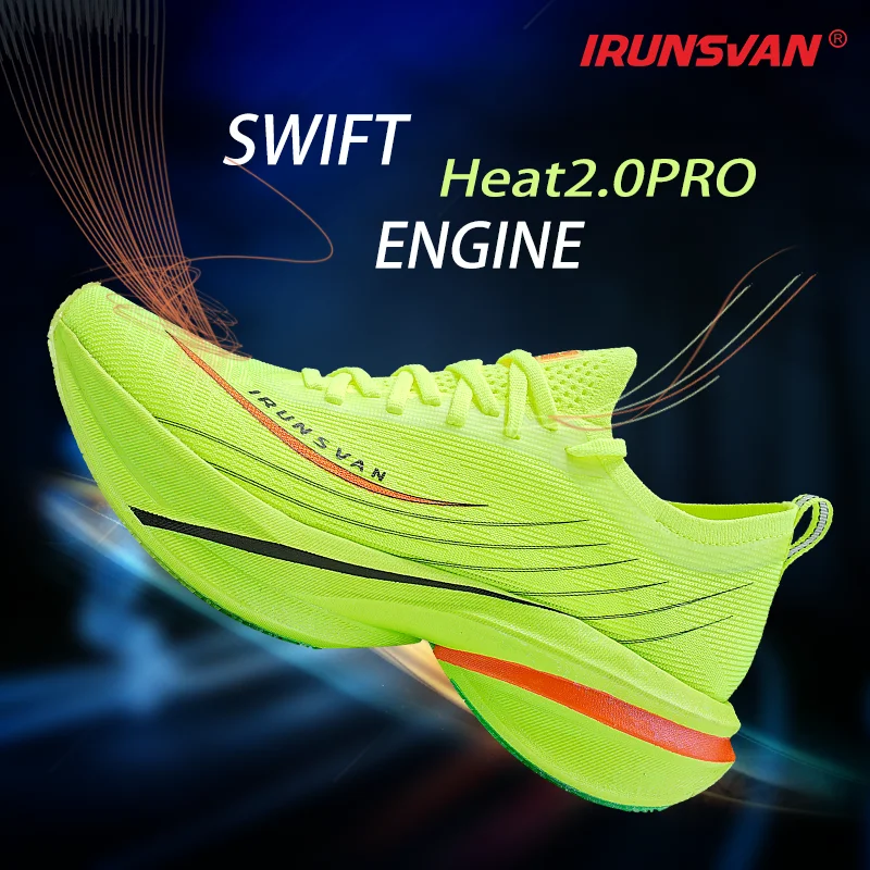 

Кроссовки для бега IRUNSVAN Heat 2.0PRO с карбоновой пластиной T800 по всей подошве, для марафона, мужские и женские