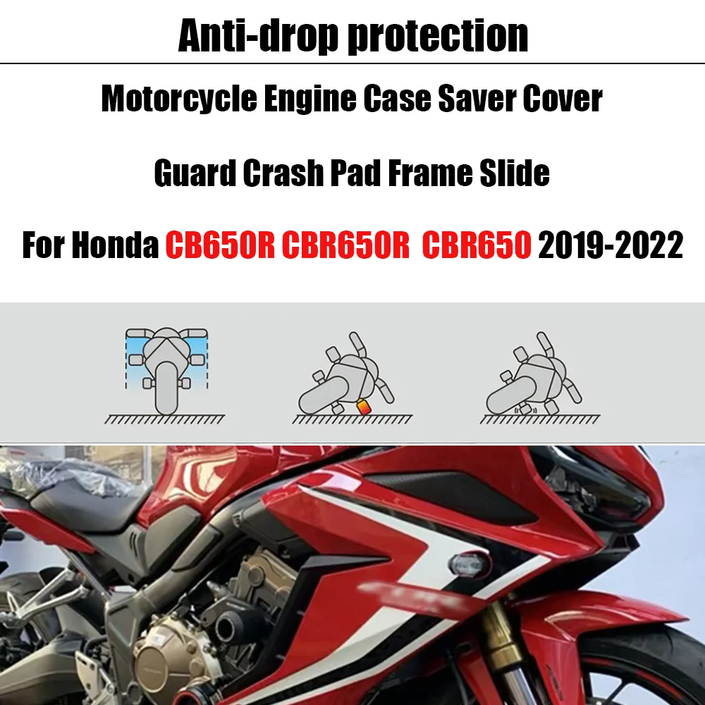 

Motorcycle Engine Case Saver Cover Guard Crash Pad Frame Slide For Honda CB650R CBR650R CB CBR 650 R 650R CBR650 2019-2023 2024