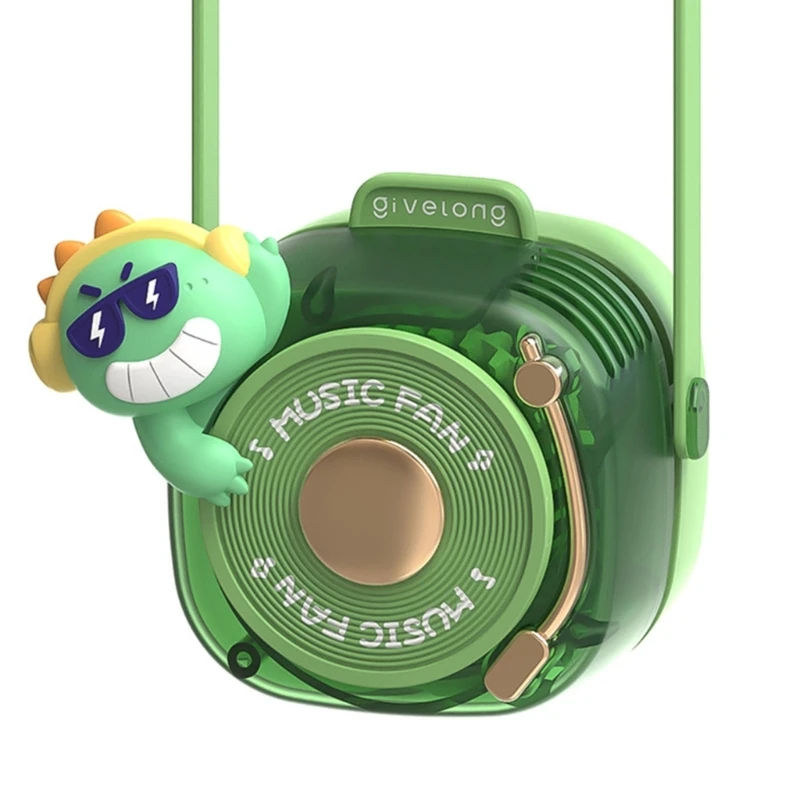 Ventilador de cuello de dibujos animados M2EE, ventilador portátil colgante, pequeño, sin aspas, para estudiantes