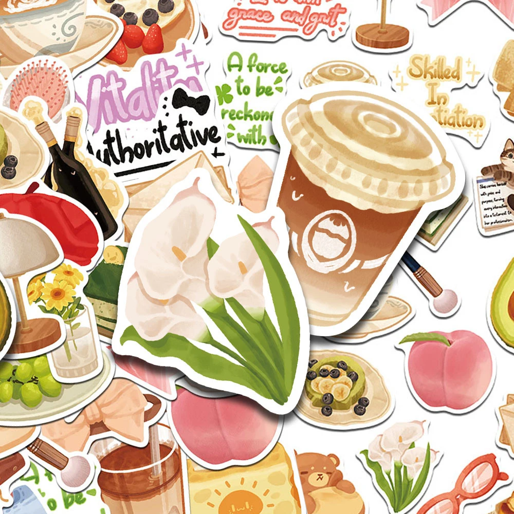 

10/30/50pcs Creative Cartoon Refined Life Stickers Cute Ins Style Graffiti Sticker Suitcase Guitar Phone Waterproof Decals Decor