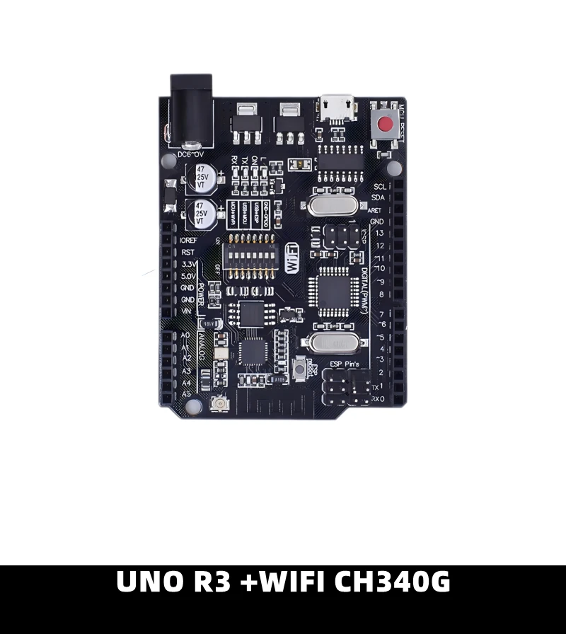 UNO R3 kotak resmi ATMEGA16U2 / UNO + WiFi R3 asli ATMEGA328P Chip CH340G untuk Arduino UNO R3 Development Board WeMos ESP8266
