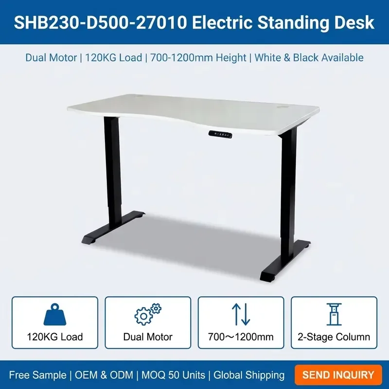 Electric Standing Desk Dual Motor Height Adjustable Metal Frame Home Office Computer Laptop Desk Sit Stand Workstation