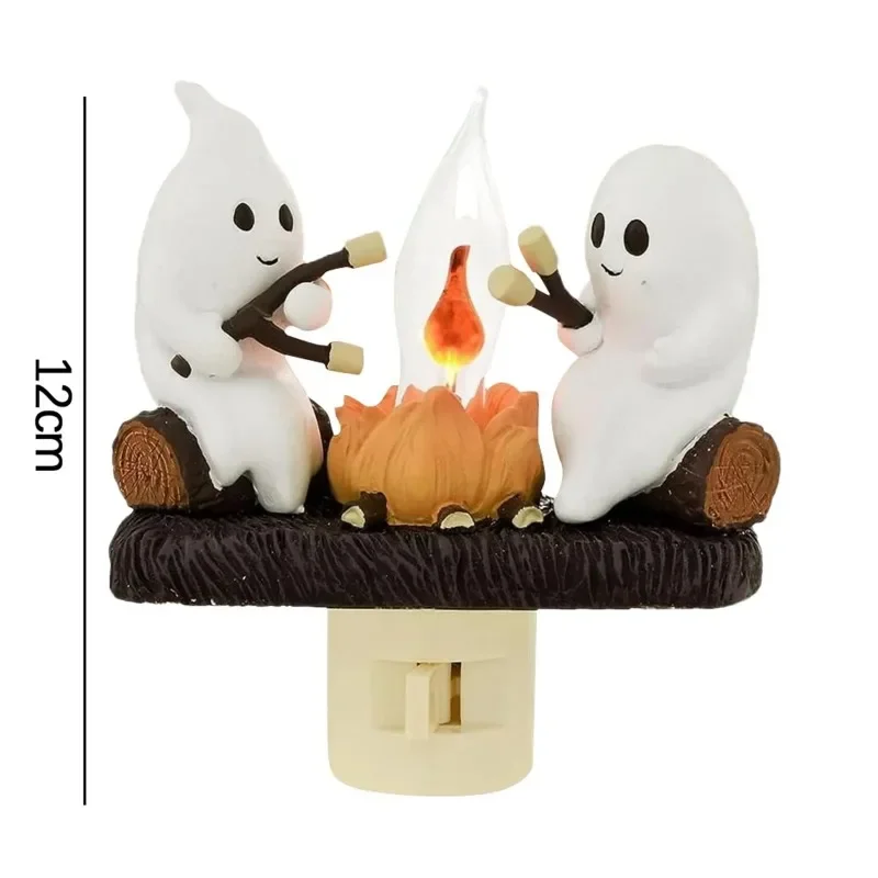 Halloween Bonfire Flickering Night Light   Simulation Bonfire Star Night Lights Plug in Pumpkin Lights Decorations