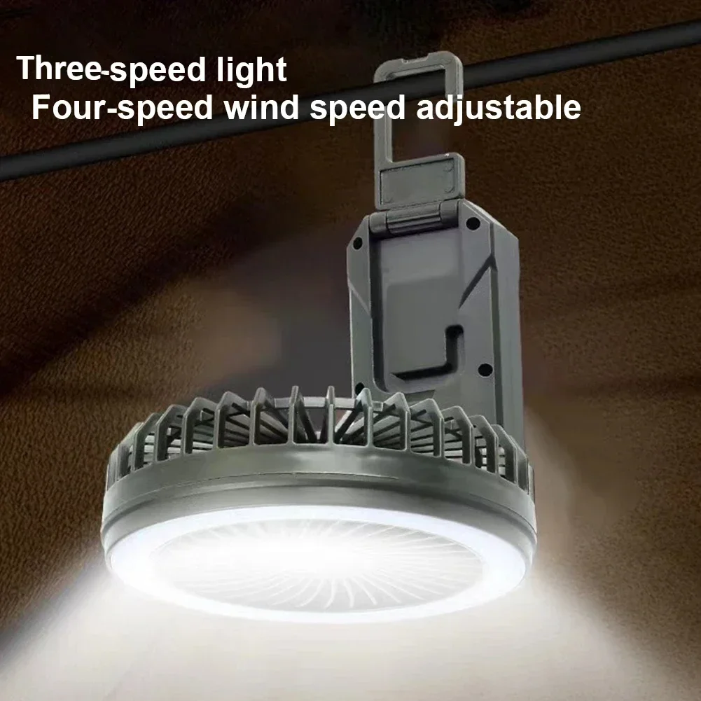 4000mAh Fan Light Camping Lantern Rechargeable torch Power Bank 3 Speed LED Light Portable flashlight Outdoor Emergency Hiking
