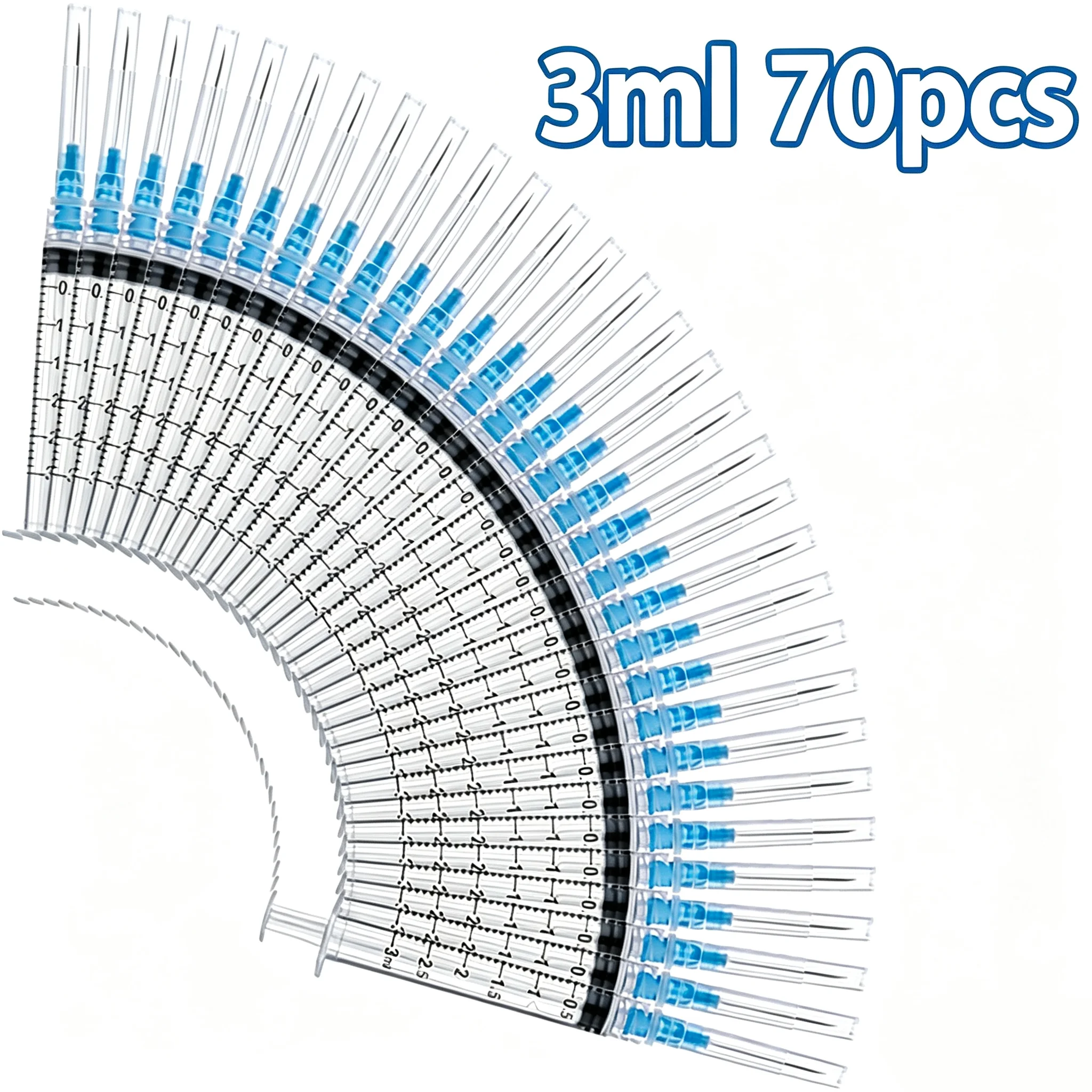 36/70/100 Stuks 3ml Luer Lock Doseerspuit met Naald, Lekvrij Gecalibreerd Vloeistofhulpmiddel voor Huisdieren, Boerderij, Laboratorium, DIY Craft, Planten