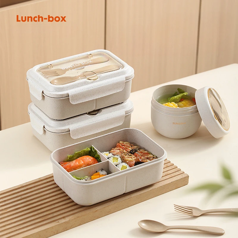 Lunchbox-Geschirrset für Mädchen, leichtes Essen, Gewichtsverlust, getrennt, Mikrowelle, Lunchbox, Studenten, Schule, Büro, Bento-Box