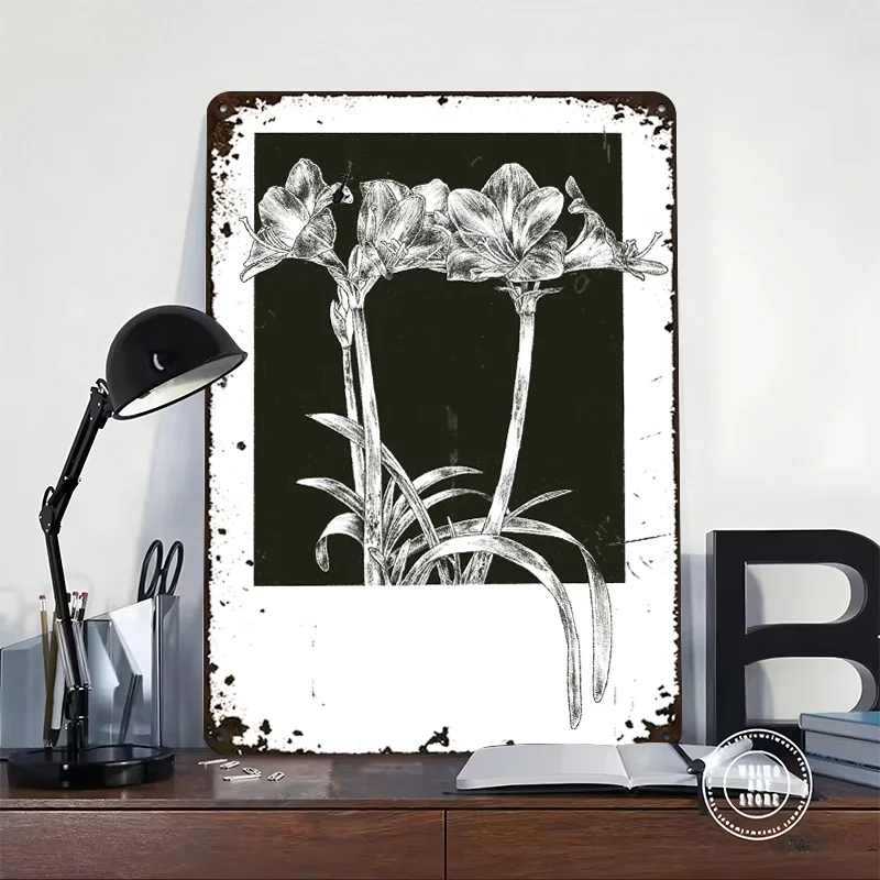 Amaryllis 3D Printed Texture Poster Personalized Wall Art Retro Metal Tin Signs for Luxury Decoration Home Decor Room House Cozy