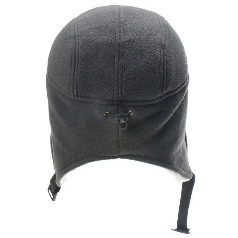 Men\'s Winter Berber Fleece Hat Warm Thick Add Fur Lined Beanies Hats With Brim Warmer Earflap Caps Ski Cap