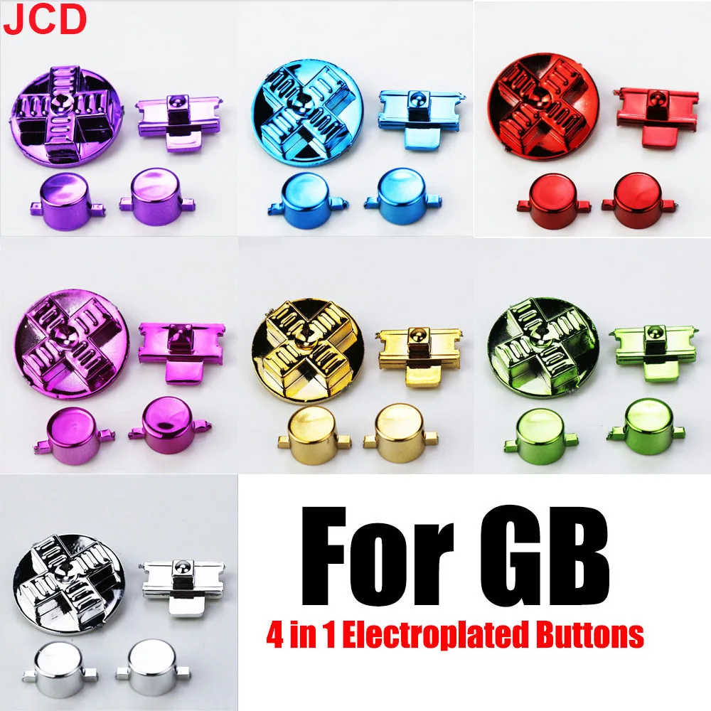 JCD 1Set Electroplating Replacement Buttons For Gameboy Classic GB Keypads for GB DMG DIY for Gameboy A B buttons D-pad