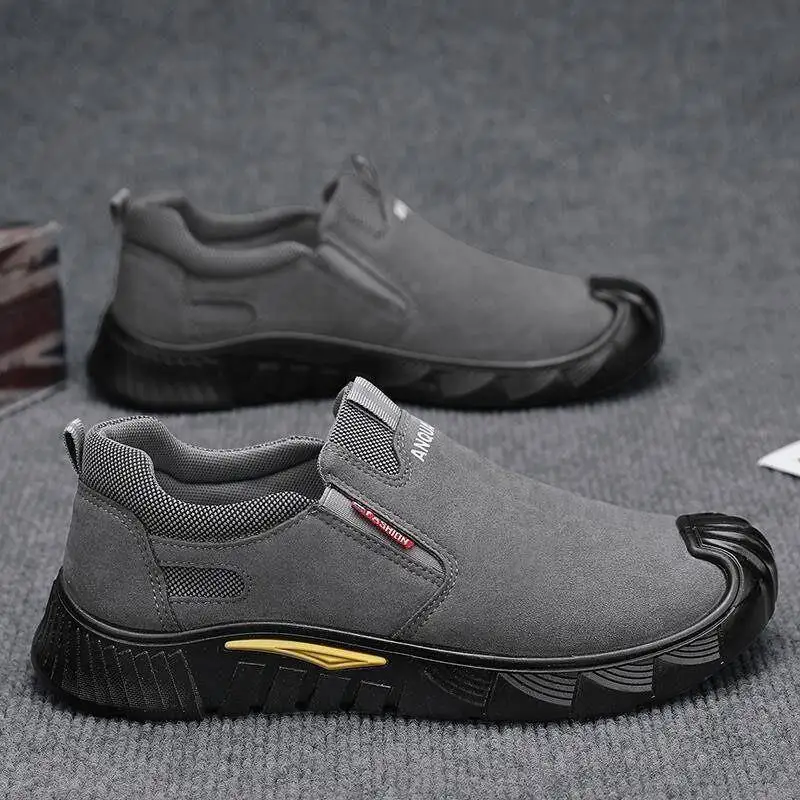 Men's Safety Shoes Lightweight Anti-impact Puncture Resistant  Welding One-Touch Construction Site Wearable Spring Au...