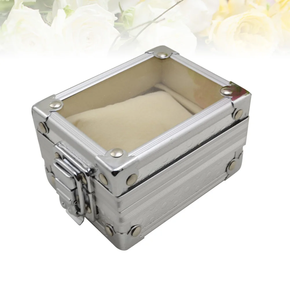 

Watch Display Box Transparent Lid Metal Storage Case Luxury Removable Pillow Jewelry Organizer for Business Personal Use