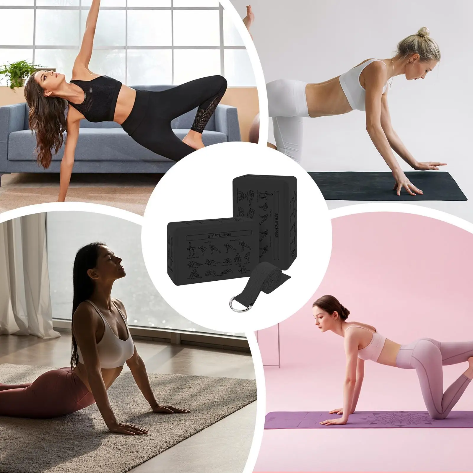 Foam Yoga Blocks 2-Piece Portable Non-Slip Soft Foam Gym Blocks Pilates Brick For Women Beginners Meditation Training Stretching