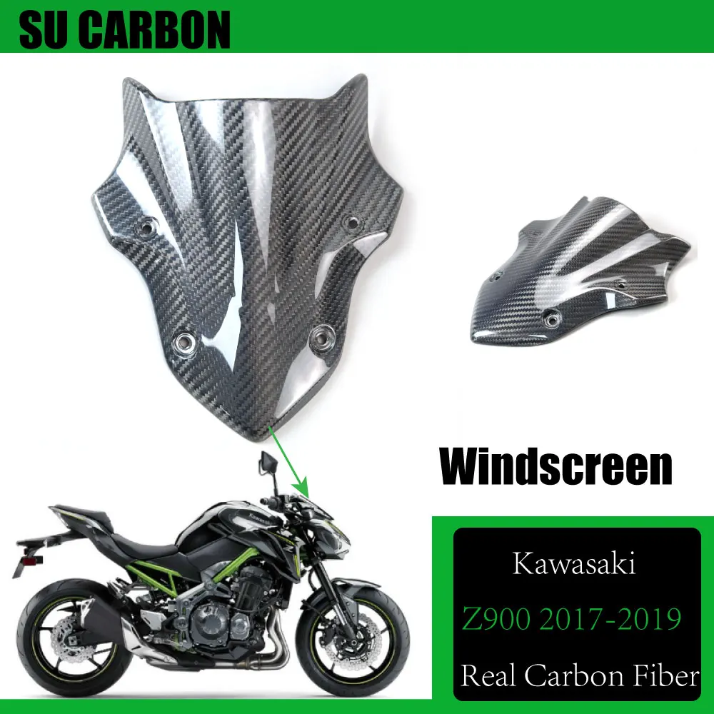 

100% Real Carbon Fiber For Kawasaki Z900 2017 2018 2019 Motorcycle Accessories Windscreen Fairing