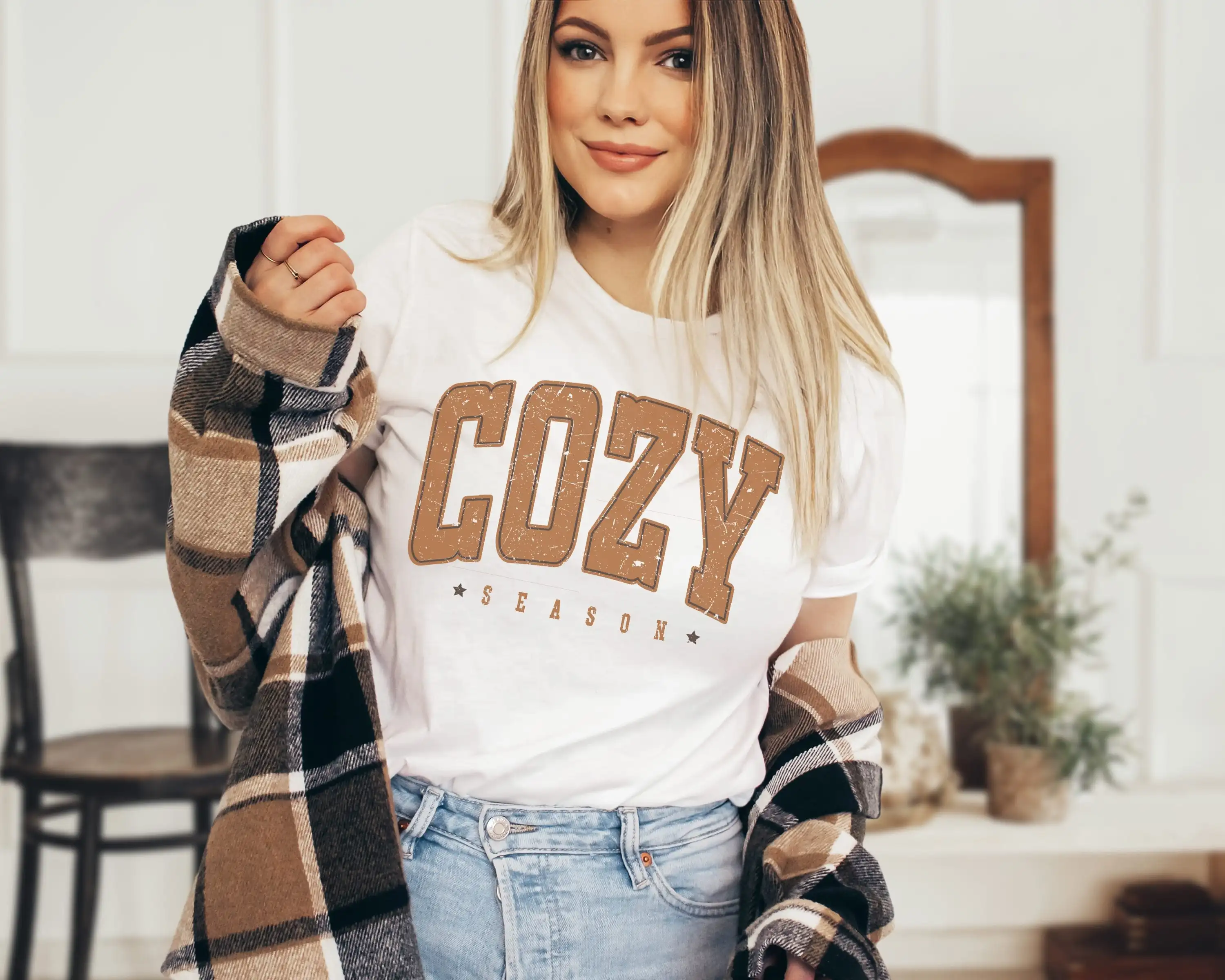 Cozy Season T Shirt Sweater Weather Women's Marble Winter Cold Outside Freezing