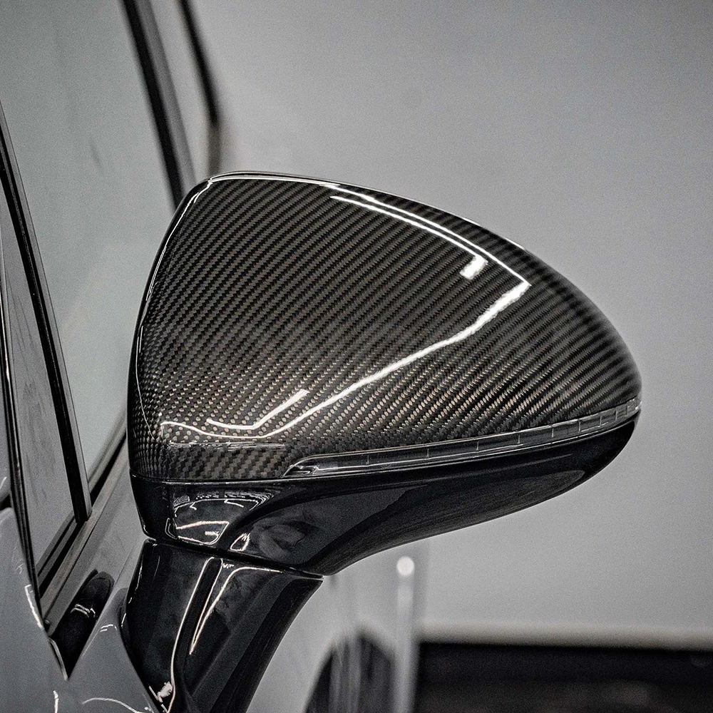 

For Dry Carbon Glossy Side Mirror Trims For Porsche 958.2 Cayenne 2015-2018 LHD
