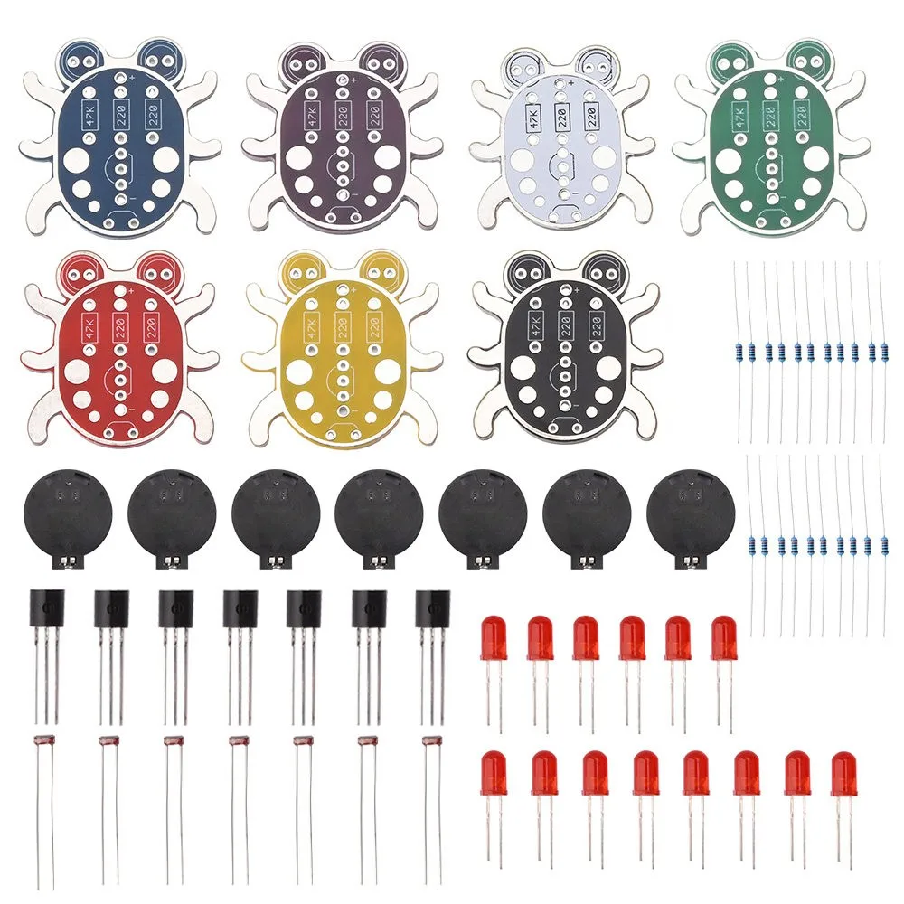 LED Electronic DIY Soldering Kit Beetle‑Shape Multicolor SMD Components Practice Module for Beginner Learning Welding Training