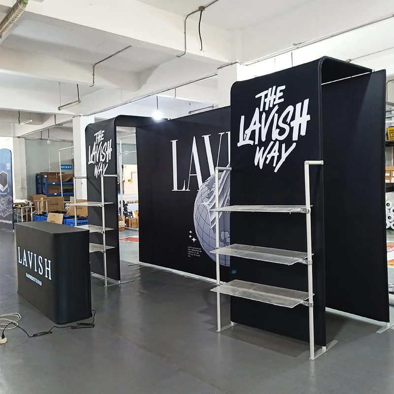Indoor Outdoor Custom Modular Full Color Print Mall Exhibition Hall Tradeshow Design Exhibition Booth Trade Show Display