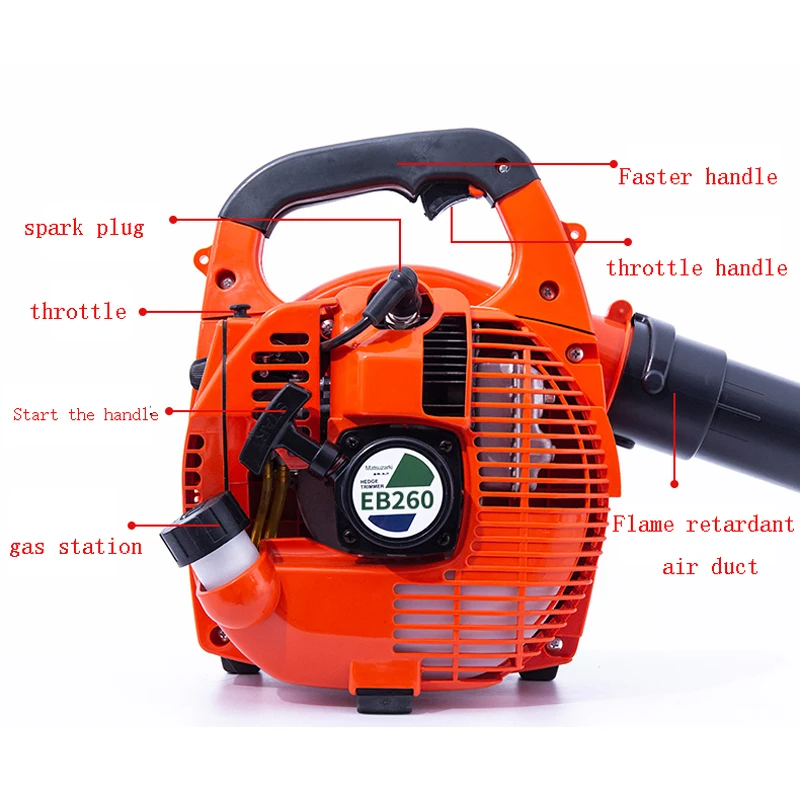 Portable gasoline engine two-stroke snow blower EB260 construction site blowing dust, agricultural household fire extinguishing