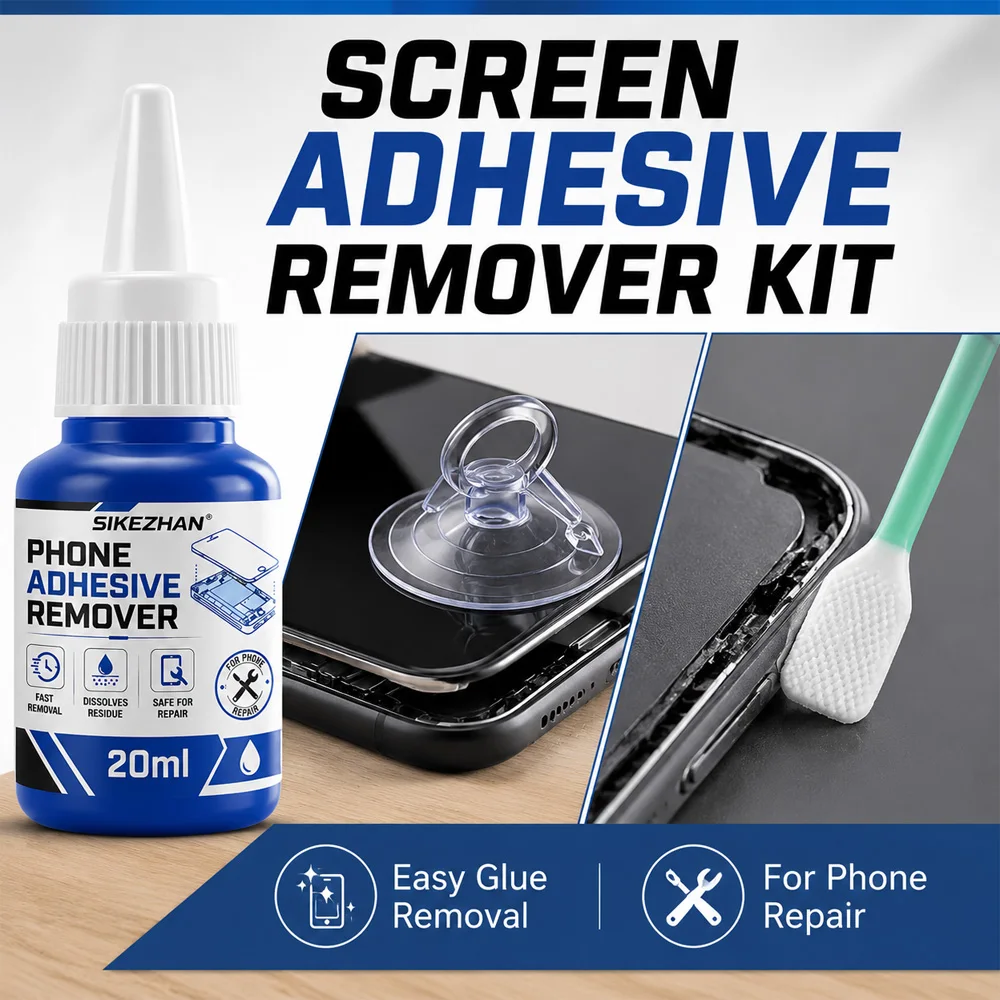 Professional Phone Screen Adhesive Remover Kit Fast Dissolves Glue Residue Disassembly Cleaning Tools for Cell Phone Repair Work