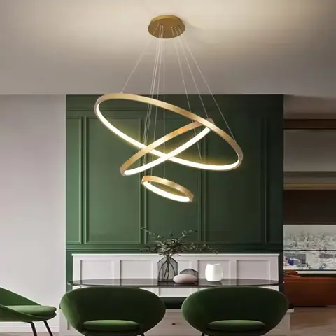 Nordic Modern LED Ceiling Chandelier Simple Ring Chandeliers For Living Room Dining Room Bedroom Home Indoor Lighting Decorative