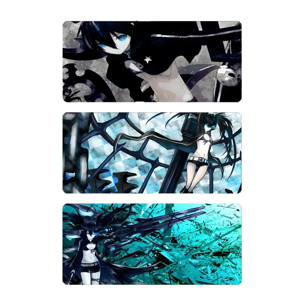anime cool B-Black Rock Shooter Mouse Pad Large Gaming Mousepad with Stitched Edges Thickened Desk Mat PC