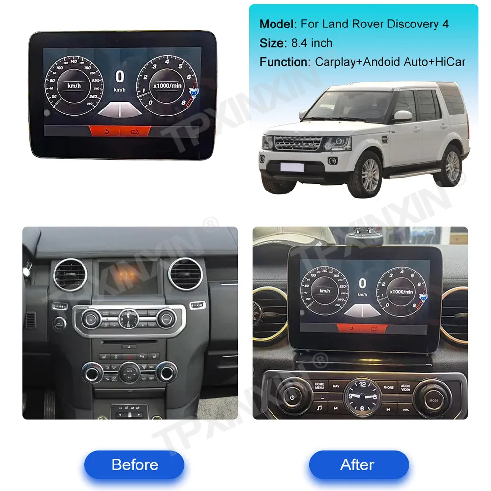 Qualcomm For Land Rover Discovery 4 Car Video Player 8.4 Inch HD Touch Screen Multimedia Player CarPlay GPS Navigation Head Unit