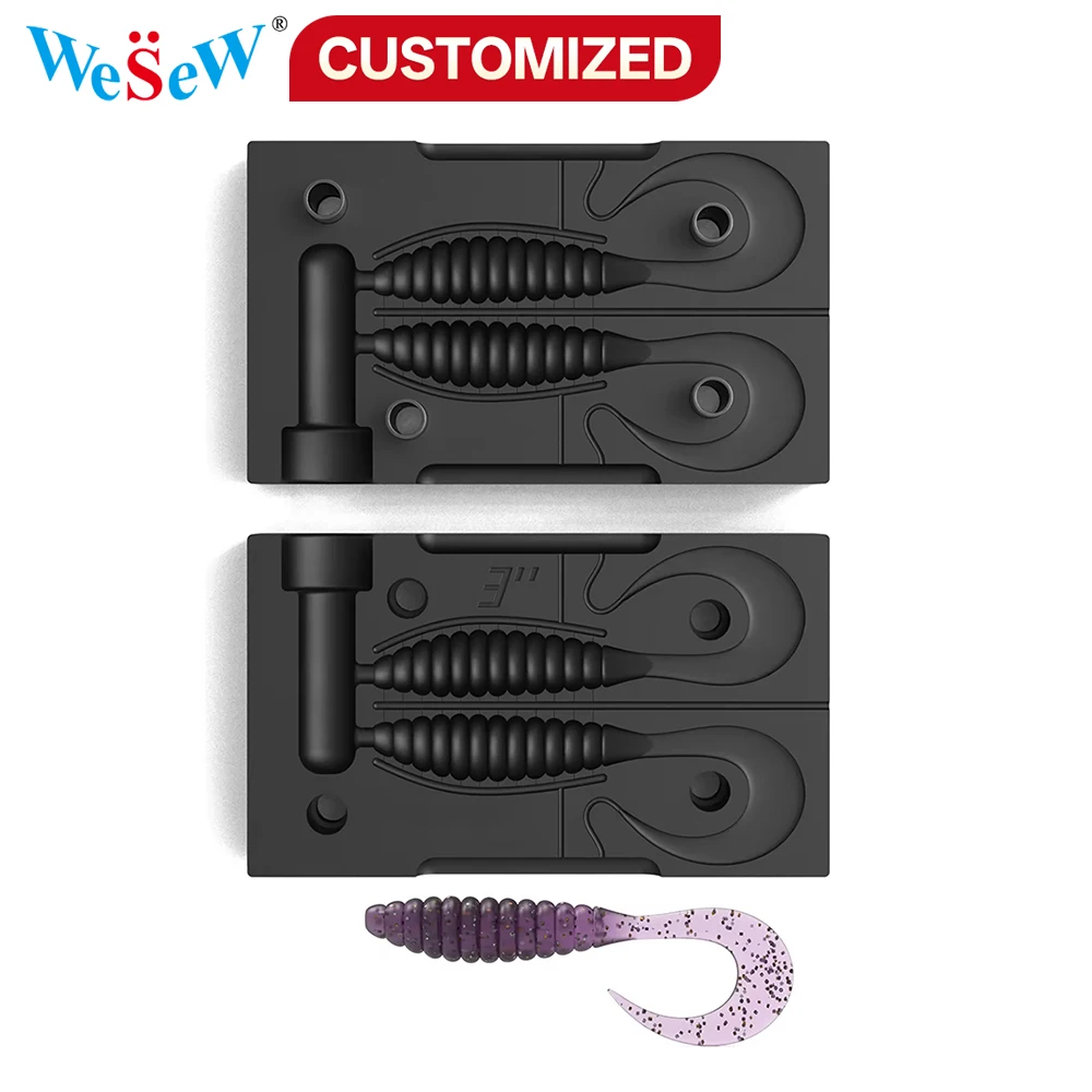 

Custom-made realistic insect lure injection molds DIY fishing soft bait molds 3-inch compatible Soft rubber silicone material Al