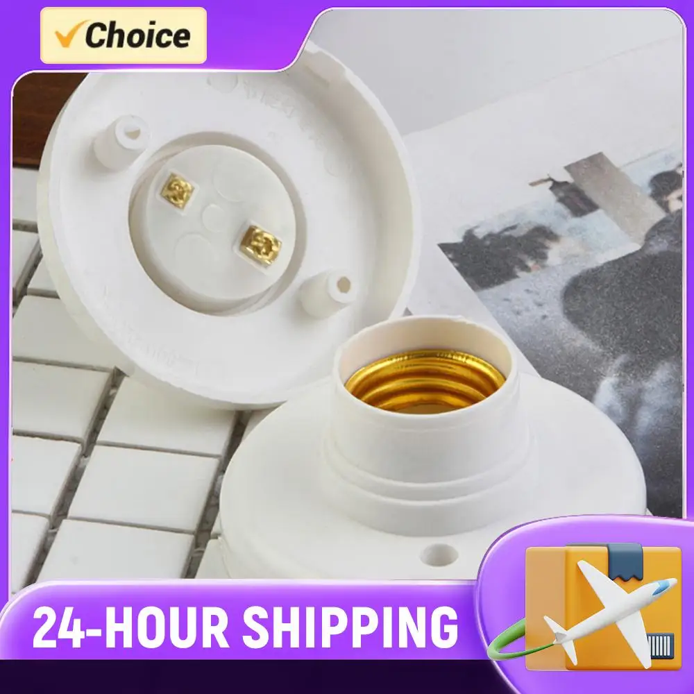 

220V E27 Lamp Holder Home Corridor Stair Round Light Bulb Socket Base White House Energy-saving Night Outdoor Garage