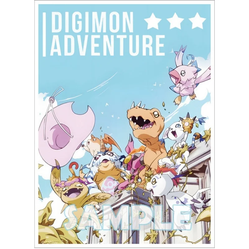 60Pcs/Set ACG Cards Sleeve Digimon Adventure Agumon Anime Game Characters Laser Version Colorful Cards Protective Cover DIY Toys