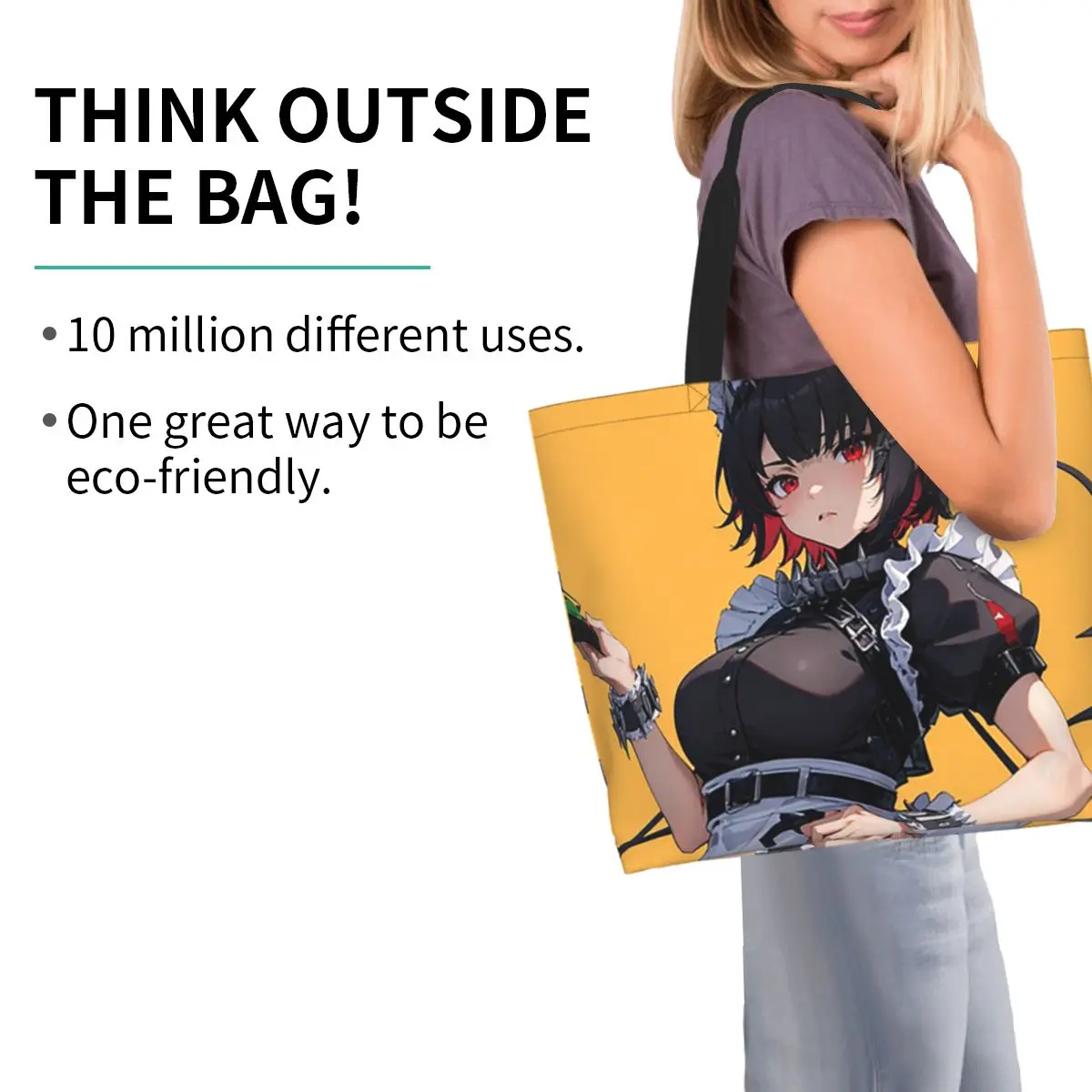 Ellen Joe Zenless Zone Zero Shopping Tote Bag Canvas Large Capacity Shoulder Bags Shopper Grocery Handbag for Women