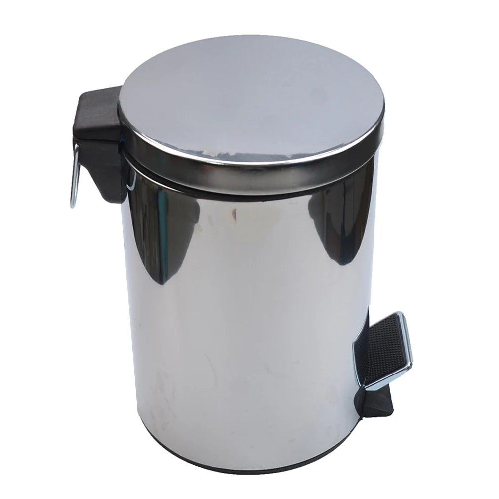 

Pedal Trash Can 5L Large Capacity Metal Waste Bin OdorLocking AntiSlip Pads LowNoise Kitchen Bedroom Bathroom Office Home Use