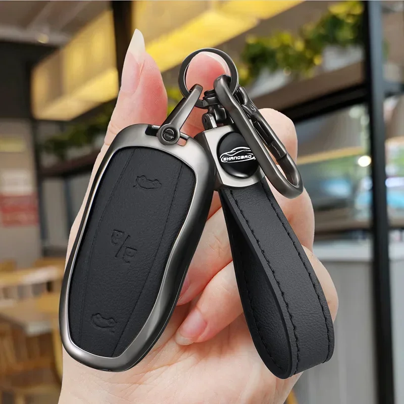 سبائك الزنك سيارة مفتاح فوب سيليكون الفرقة مع سلسلة مفاتيح معدنية ل تسلا نموذج 3 X S Y اكسسوارات مفتاح فوب حامل قطع غيار السيارات