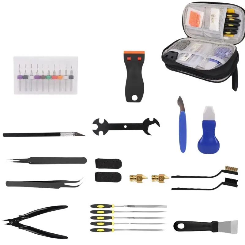 3D Printer Maintenance Tool Kit 39/42/46PCS High Quality Cleaning Repair Tools Scraper Brushes for 3D Printing Work