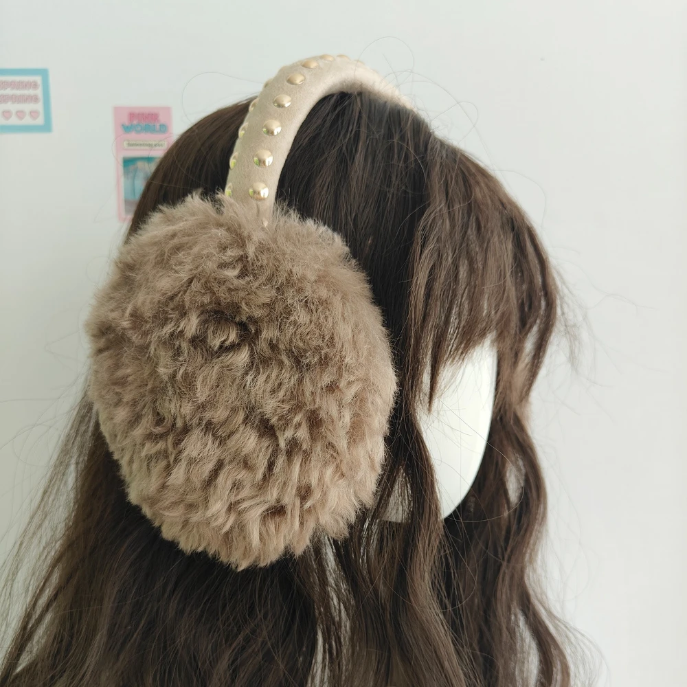 الشتاء المسامير المعدنية أفخم الأذن يفشل الكورية الفتيات لطيف فو الفراء الدافئة طوي الأذن يفشل في الهواء الطلق الدراجات يندبروف الأذن مجموعات #1