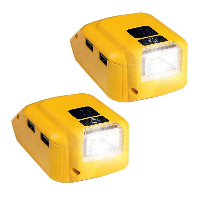 Hot 2X DCB090 Battery Adapter Converter Battery Power Source With Dual USB For Dewalt 20V Max 18V Lithium-Ion Batteries