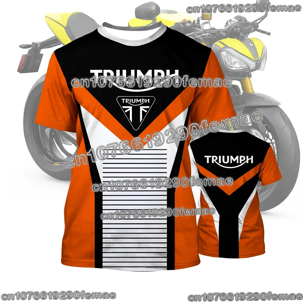 

Мужская футболка Triumph Racing Team, летняя модная мотоциклетная повседневная уличная одежда с короткими рукавами, удобный топ с вентилятором