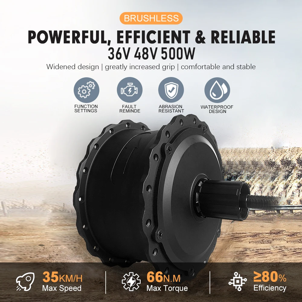 Ebike Fat Tire Conversion Kit 36V 48V 500W Rear Cassette Hub Motor Wheel 20/24/26inch 4.0 Tire for Snow Electric Bike Motor Kit