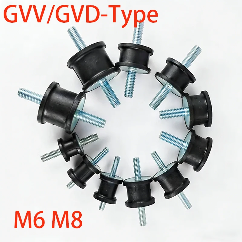 1-10pcs M6 M8 Shock Absorber GVV/GVD-Type Male-Male Thread Rubber Shock Absorber Crash Pad Damper Anti Vibration Isolation Mount